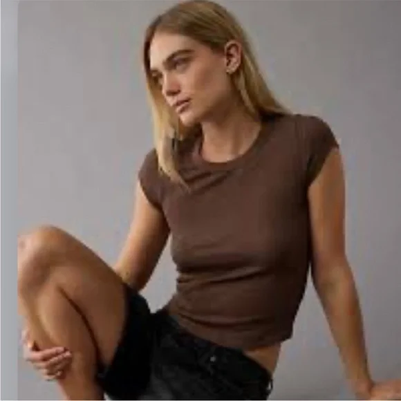 AE | Hey Baby | Waffle | Tee | Brown - Picture 14 of 14